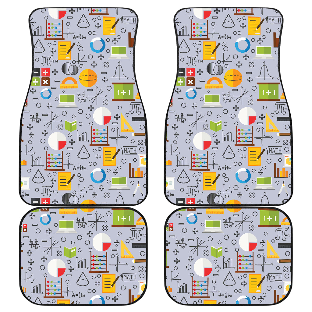 Math Pattern Print Design 04 Front and Back Car Mats