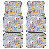 Math Pattern Print Design 04 Front and Back Car Mats