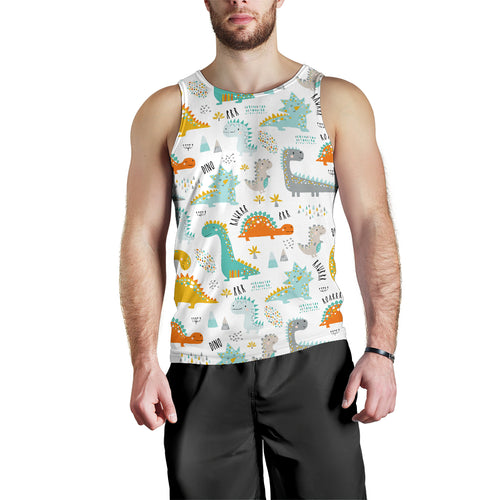 Cute funny kids dinosaurs pattern Men Tank Top