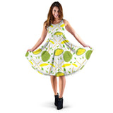 Durian Pattern Background Sleeveless Midi Dress