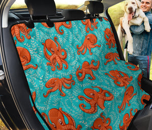Octopus Turquoise Background Dog Car Seat Covers