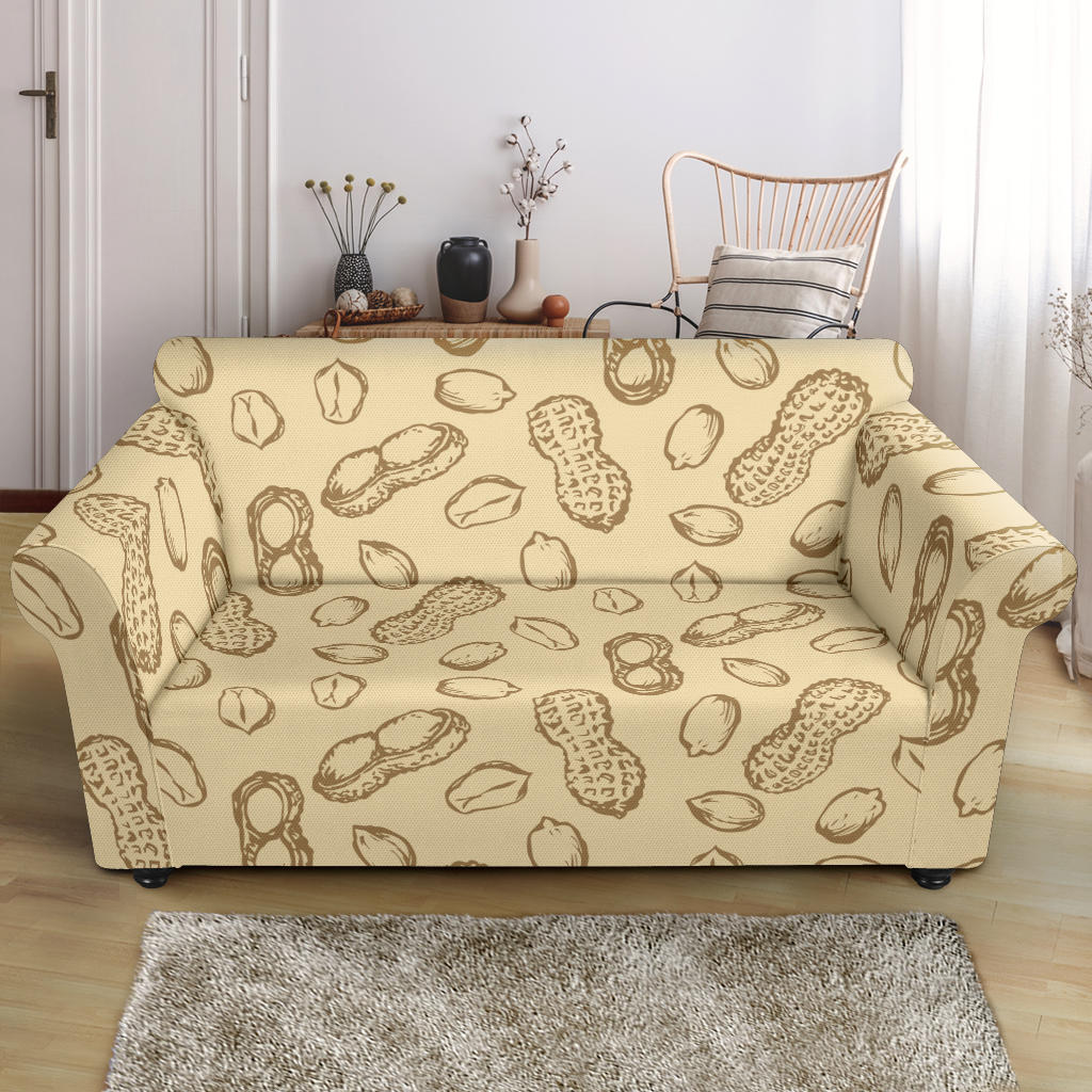 Hand Drawn Peanuts Pattern Loveseat Couch Slipcover