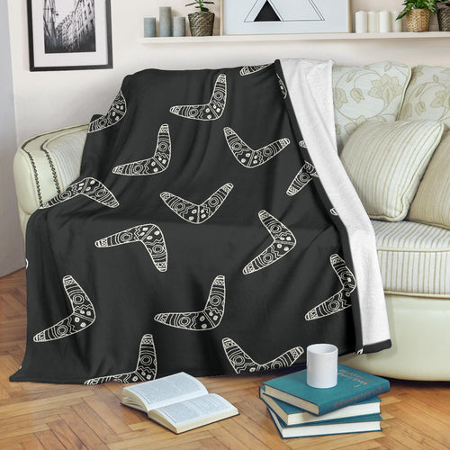 Hand Drawn Boomerang Australian Aboriginal Ornament Premium Blanket