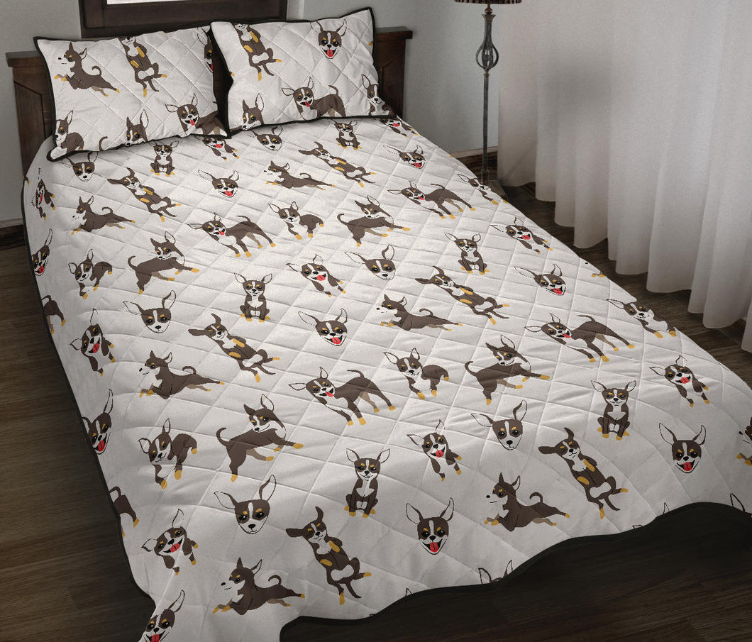 Chihuahua dog pattern Quilt Bed Set