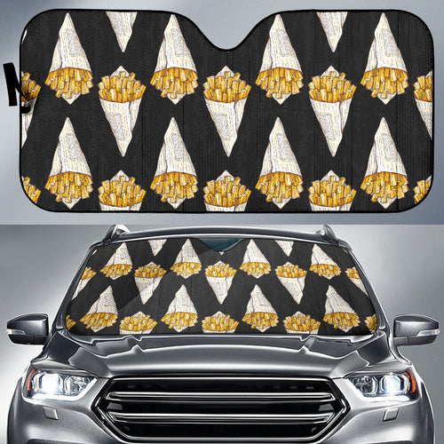 French Fries Dark Background Car Sun Shade