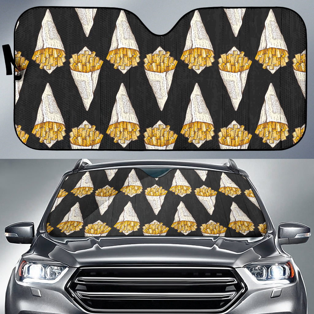French Fries Dark Background Car Sun Shade