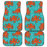 Octopus Turquoise Background Front And Back Car Mats