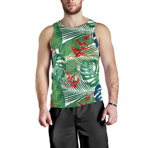 heliconia palm and monstera  leaves pattern Men Tank Top