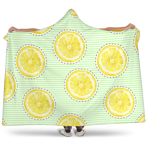 Slice Of Lemon Pattern Hooded Blanket