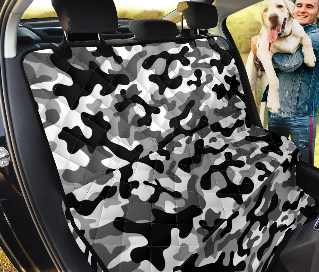 Black White Camo Camouflage Pattern Dog Car Seat Covers