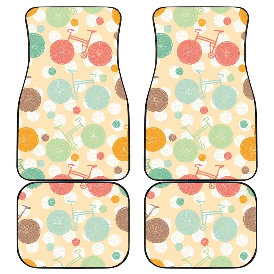Bicycle Pattern Print Design 01 Front and Back Car Mats