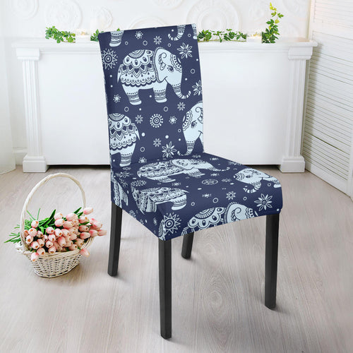 Elephant Tribal Design Pattern Dining Chair Slipcover