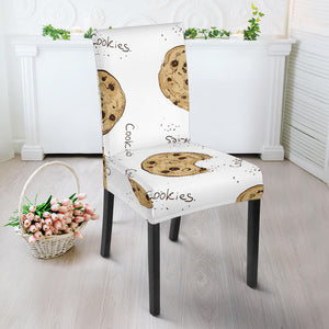 Sketch Style Cookie Pattern Dining Chair Slipcover