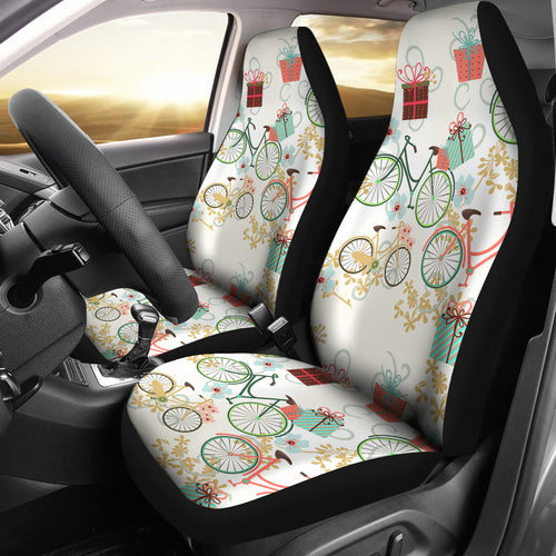 Bicycle Pattern Print Design 05 Universal Fit Car Seat Covers