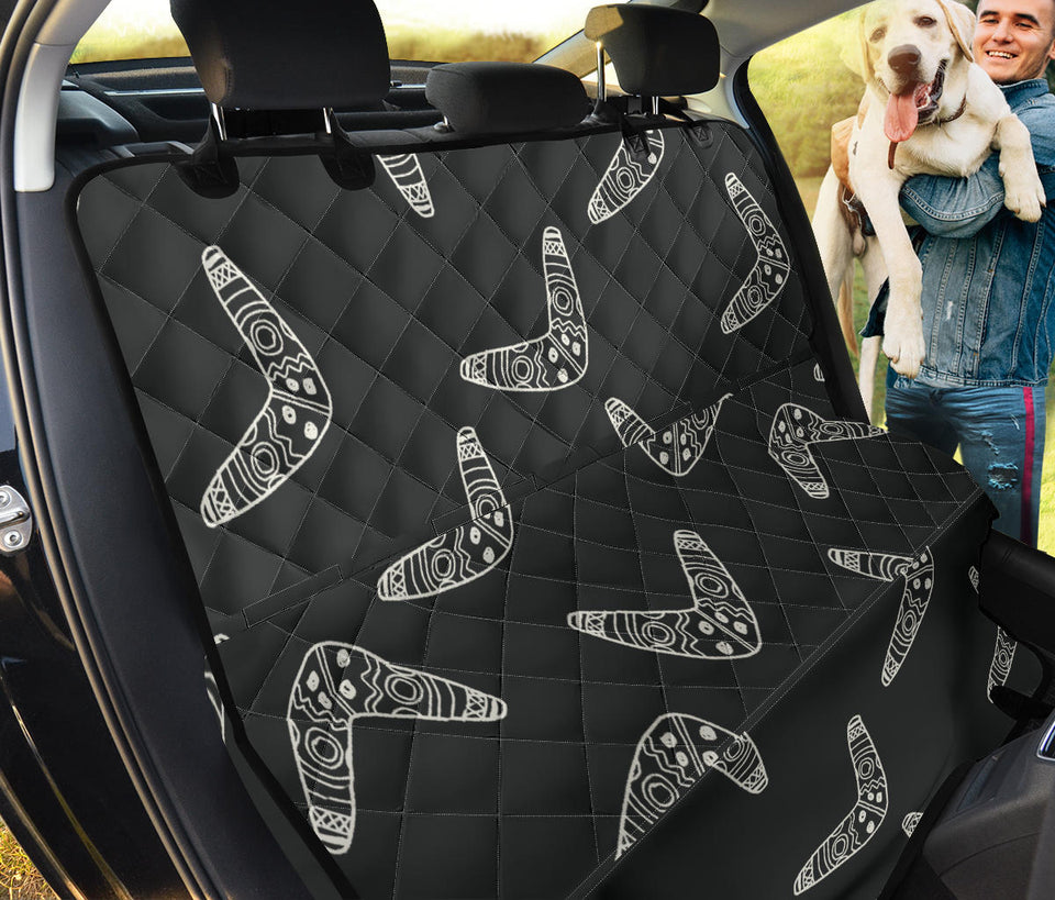 Hand Drawn Boomerang Australian Aboriginal Ornament Dog Car Seat Covers