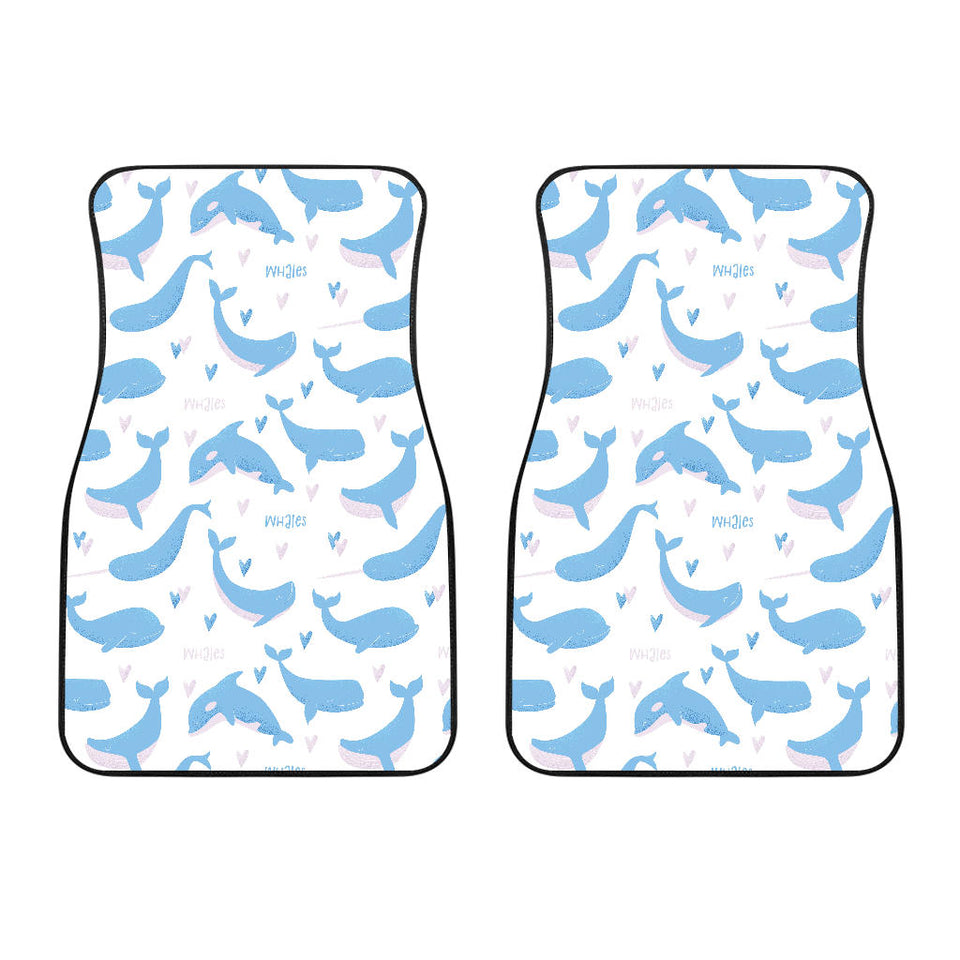 Blue Whale Pattern Front Car Mats