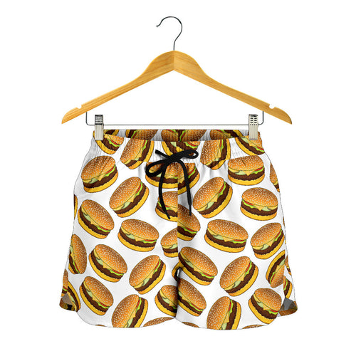Hamburger Pattern Print Design 03 Women Shorts