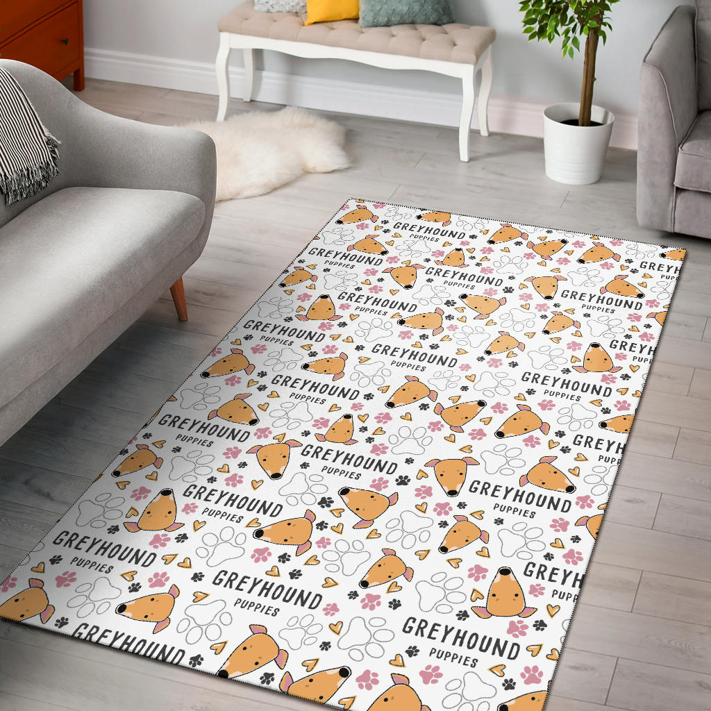 Greyhound Pattern Print Design 03 Area Rug