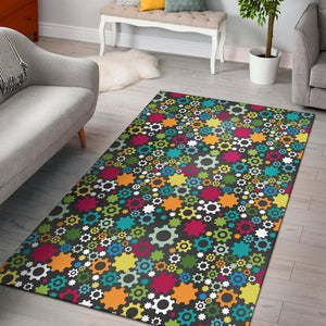 Gear Pattern Print Design 03 Area Rug