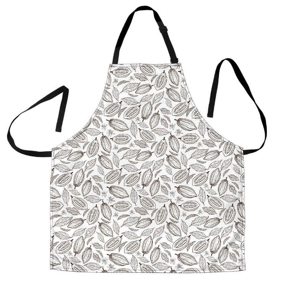 Cocoa Beans Leaves Pattern Adjustable Apron