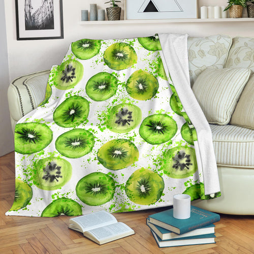Watercolor Kiwi Pattern Premium Blanket