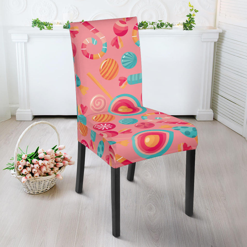 Colorful Candy Pattern Dining Chair Slipcover