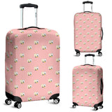 Cute Hamster Cheese Pattern Pink Background Luggage Covers
