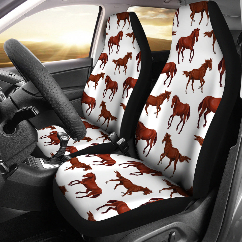 Horses Running Pattern Background Universal Fit Car Seat Covers