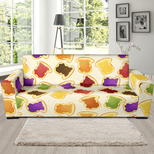Bread Toast Pattern Print Design 02 Sofa Slipcover