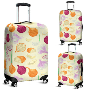 Onion Garlic White Red Pattern Luggage Covers