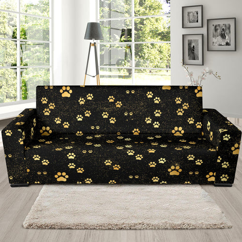 Dog Paws Pattern Print Design 05 Sofa Slipcover