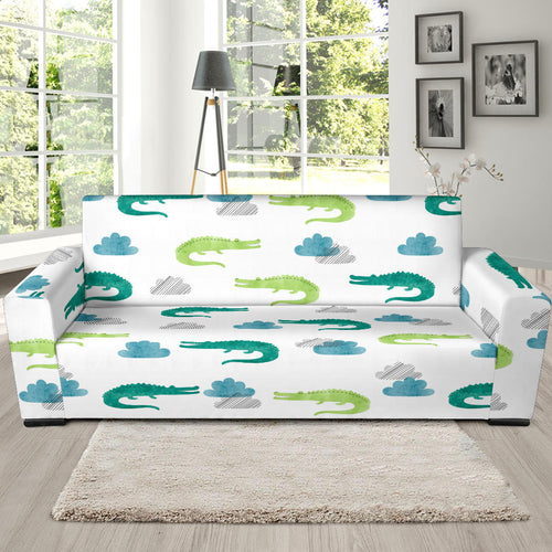 Watercolor Crocodile Pattern Sofa Slipcover