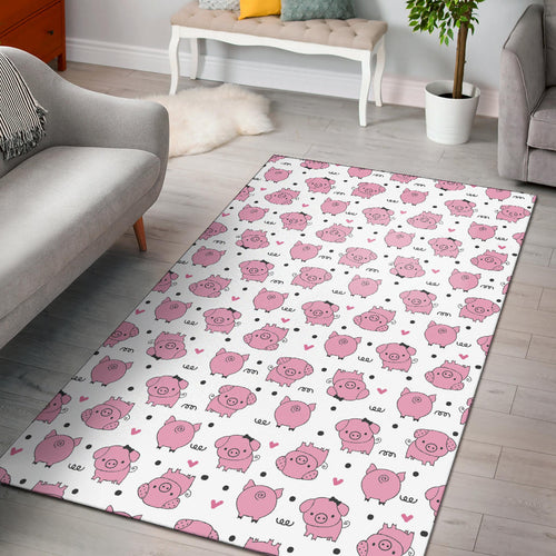 Pig Pattern Print Design 03 Area Rug