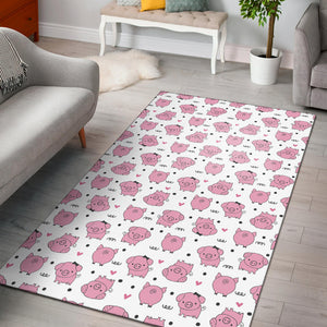 Pig Pattern Print Design 03 Area Rug