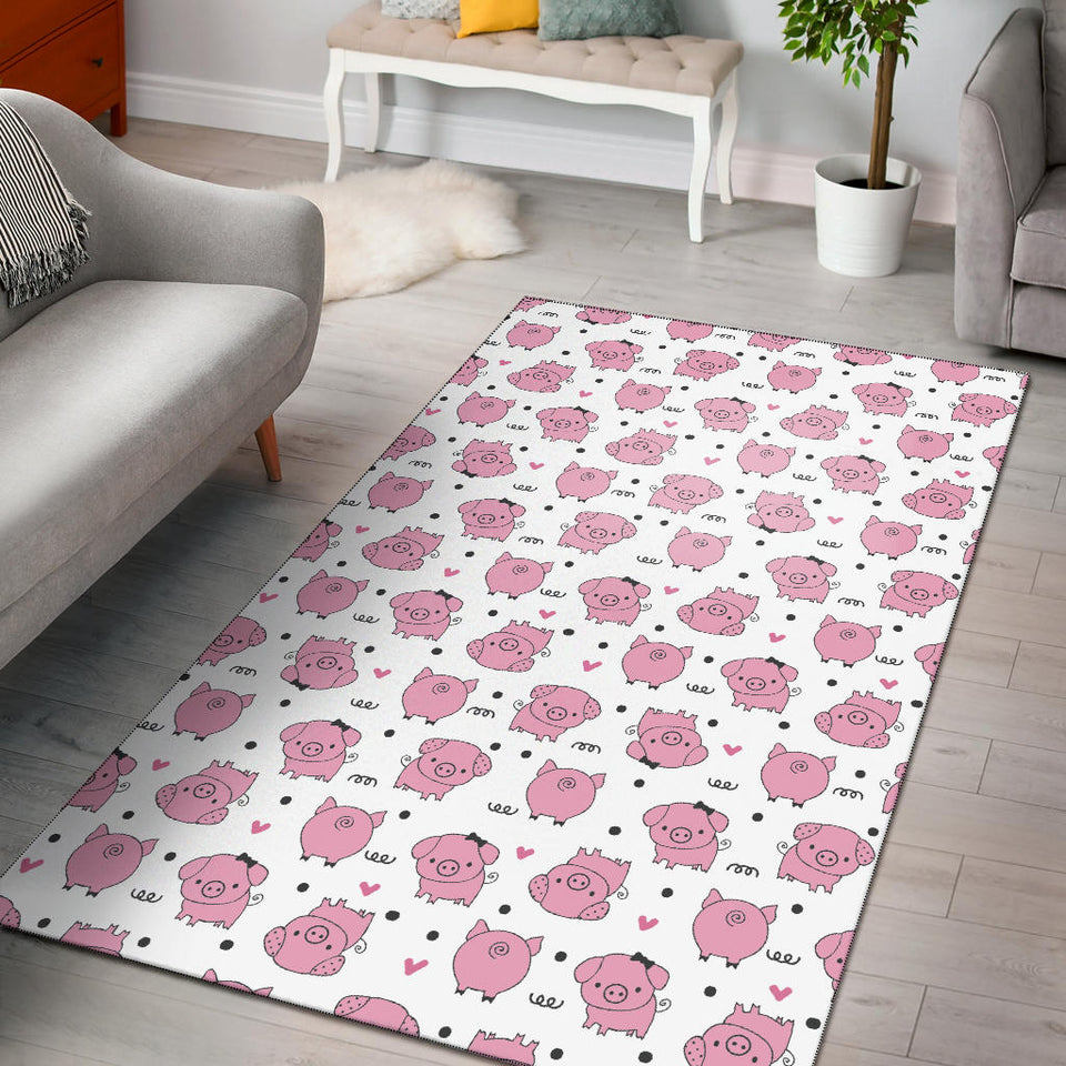 Pig Pattern Print Design 03 Area Rug