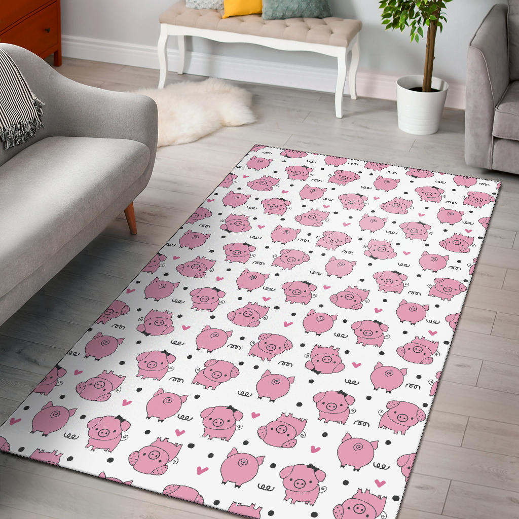 Pig Pattern Print Design 03 Area Rug