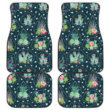 Cactus Glass Terrarium Pattern Front And Back Car Mats