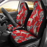 Zebra Abstract Red Background  Universal Fit Car Seat Covers