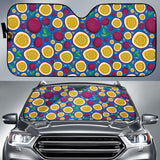 Passion Fruit Blue Background Car Sun Shade