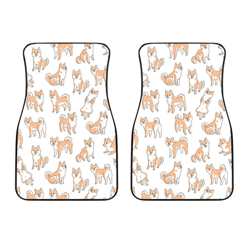 Shiba Inu Dog Pattern Front Car Mats