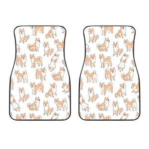 Shiba Inu Dog Pattern Front Car Mats