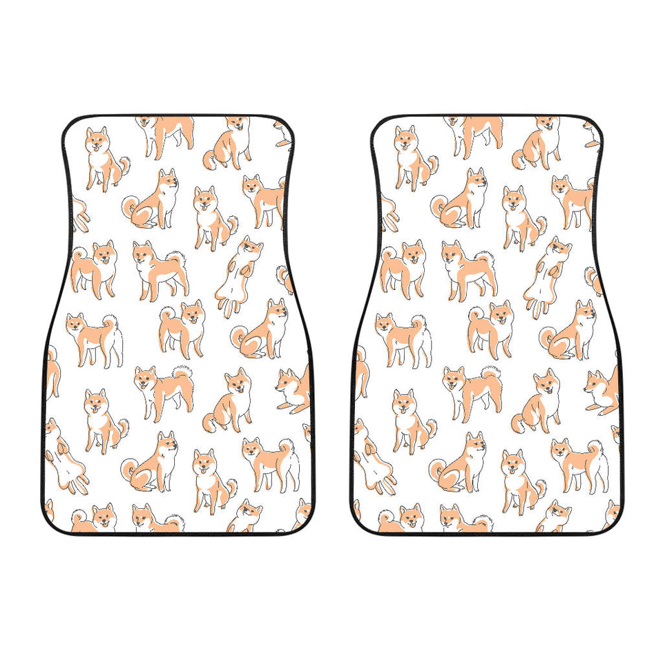 Shiba Inu Dog Pattern Front Car Mats