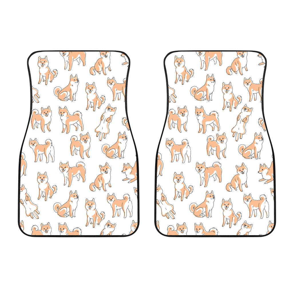 Shiba Inu Dog Pattern Front Car Mats