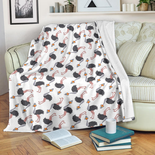 Ostrich Pattern Print Design 02 Premium Blanket