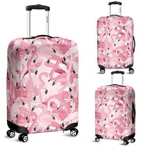 Pink Flamingos Pattern Background Luggage Covers