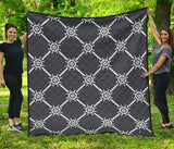Nautical Steering Wheel Rope Pattern Premium Quilt