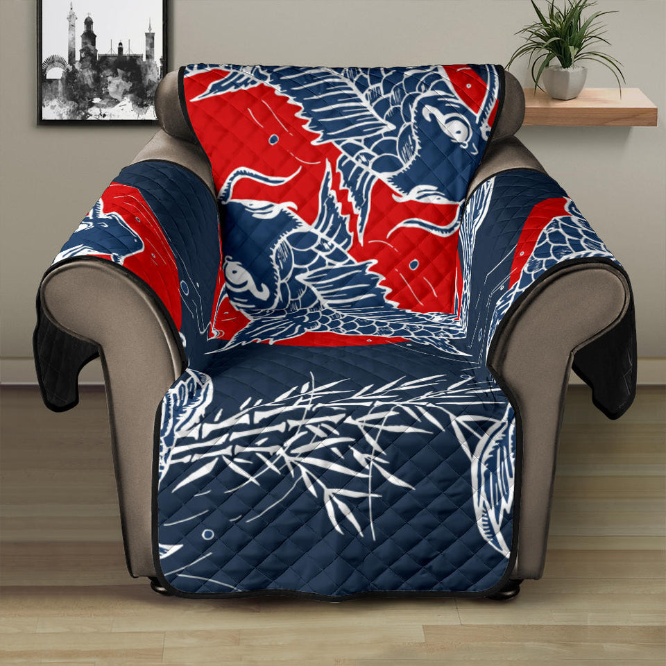 Koi Fish Carp Fishs hand drawn japanese art Recliner Cover Protector