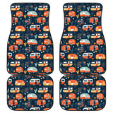 Camper Van Pattern Print Design 05 Front and Back Car Mats