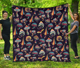 Colorful Mushroom Pattern Premium Quilt