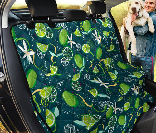 Lime Ice Flower Pattern Dog Car Seat Covers